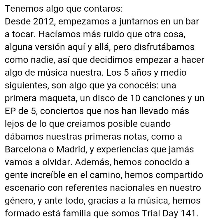 TrialDay141's tweet photo. Tenemos que contar algo que nunca querríamos haber contado: Trial Day 141 terminamos nuestra actividad como grupo.Gracias por estos 5 años ❤ https://t.co/q5ZVxmXvLU