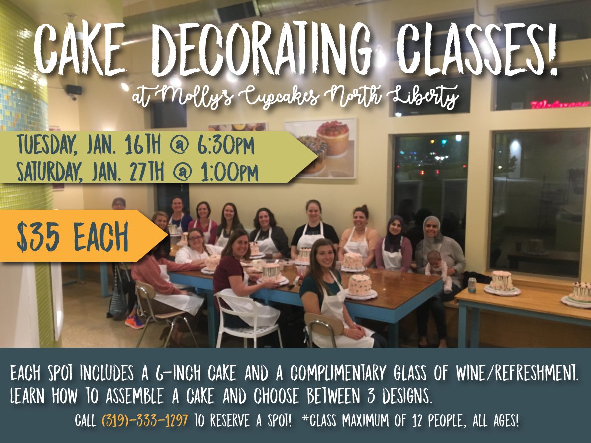 Looking for a fun activity to do with your friends?! Sign up for our upcoming cake decorating classes on Tuesday, January 16th (bit.ly/2CHrM0z) or Saturday, January 27th (bit.ly/2CsJNvu)