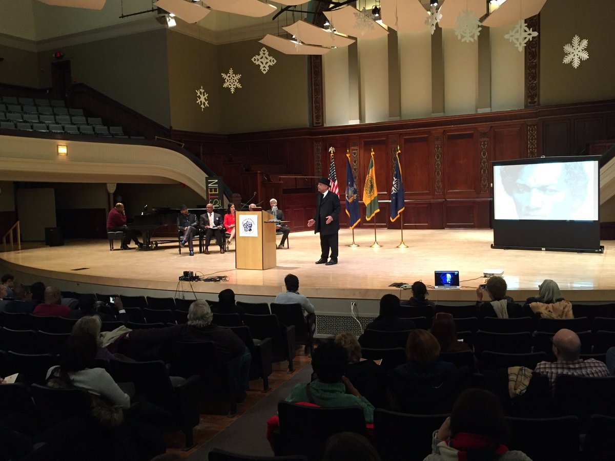 AmyBlumPR's tweet photo. David Shakes from the North Star Players opens presser for #FrederickDouglass bicentennial. Agitate, agitate, agitate! #FD200 https://t.co/sKHqTN4qOi