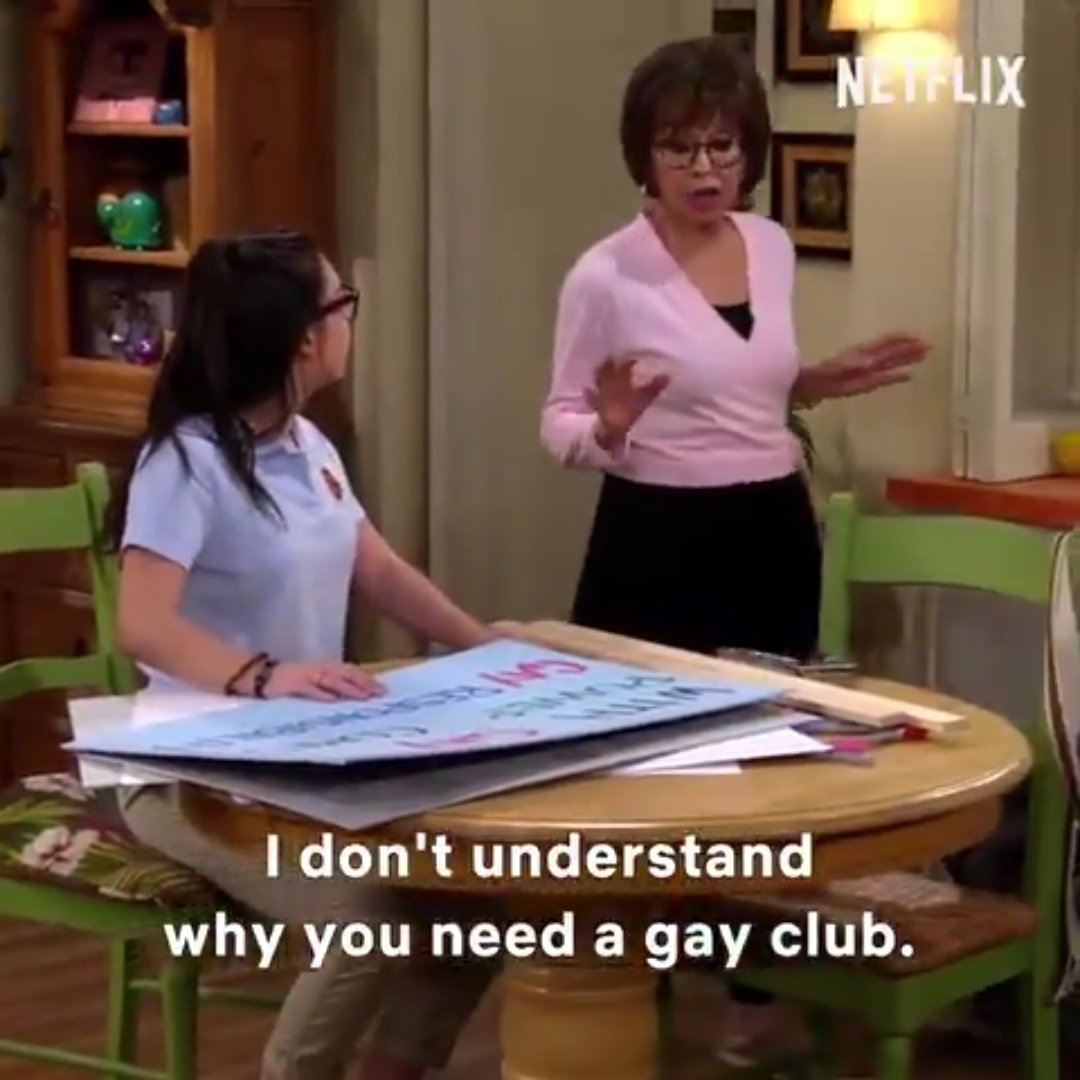 supahross's tweet photo. one day at a time s2 didn't even air yet and it already ended homophobia https://t.co/5EVzXpGcjs