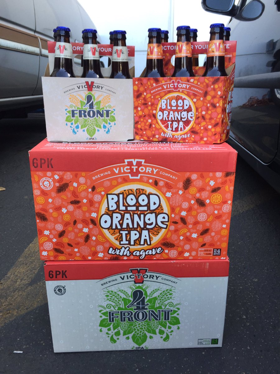 Now available in So-Cal: <a href="/VictoryBeer/">Victory Brewing Co.</a> 4 Front IPA (5.5% ABV) and Blood Orange IPA with Agave (7.0% ABV) New Year. New You. New Beer!