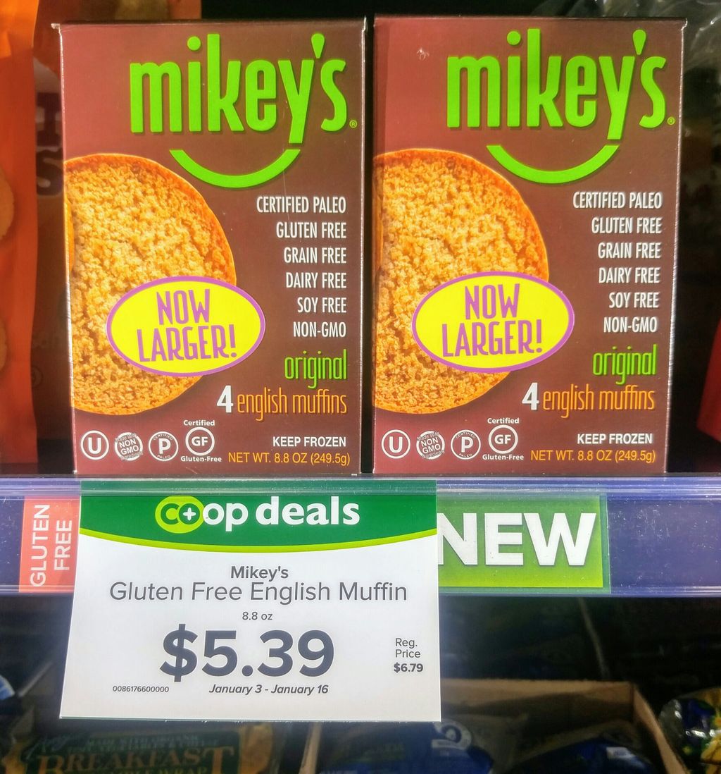 sewardcoop's tweet photo. New and on sale at the #FriendshipStore Mikey's English Muffins. Gluten-Free and Paleo-Friendly! https://t.co/FpS0ljYOyv
