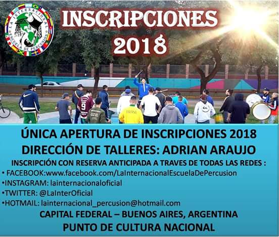 LaInterOficial's tweet photo. #Talleres #Percusion #AdrianAraujo #Contactanos https://t.co/NUNNJsDWab