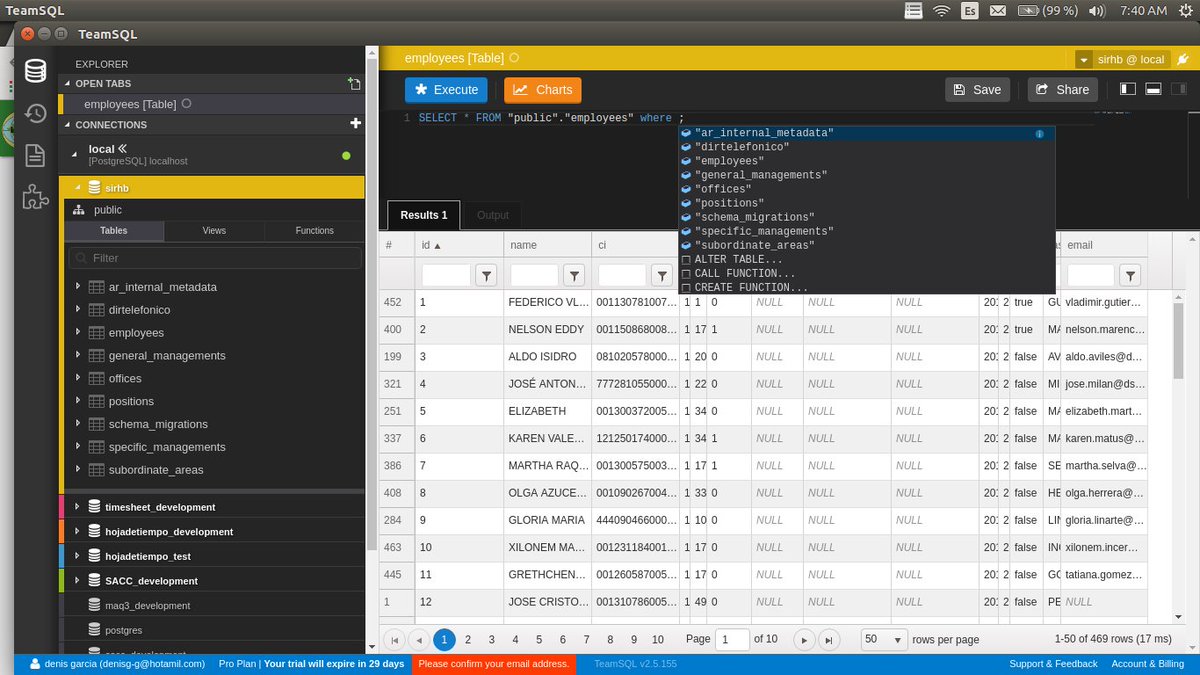 BanedAccount's tweet image. 100% recomendado #TeamSQL ya me quedan 29 días de prueba :v