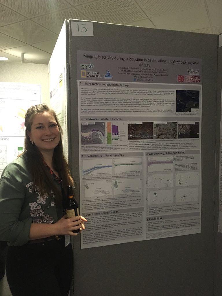 Bennett_EN's tweet photo. Fellow @CU_Solid_Earth student @joannabrimstone showing off her Panama work at #VMSGLeeds18 @VMSGLeeds18 https://t.co/Fw7PtSsvRm