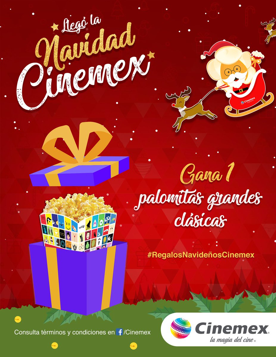 Cinemex's tweet photo. Listos los #RegalosNavideñosCinemex de hoy.

Corre por las tuyas > https://t.co/AzU9s9wrEQ https://t.co/tgi0WdrXH0