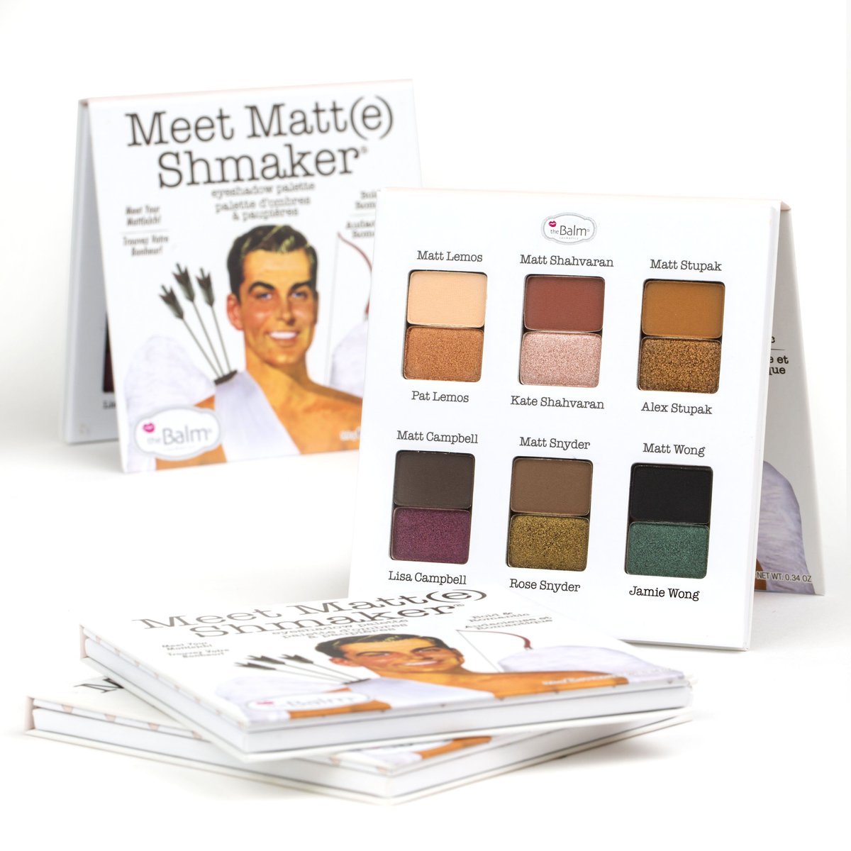 thebalm's tweet photo. New product alert! 🎉 Introducing the Meet Matt(e) Shmaker Eyeshadow Palette! Featuring a selection of 12 perfectly 'paired' shades, you're sure to find the perfect matt(e)ch! Available NOW on https://t.co/rMlz6ux0d9 for $29.50 USD! #MeetMatteShmaker #Eyeshadow #Palette #theBalm https://t.co/gTAONgAtWk