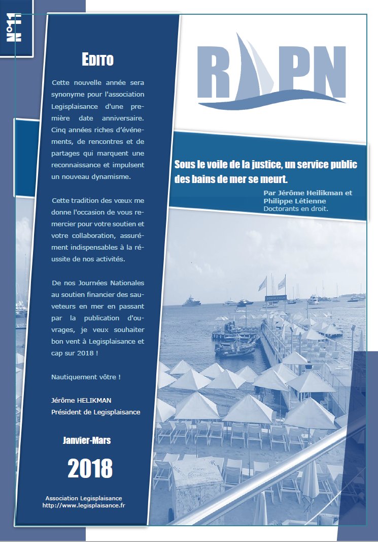 Legisplaisance's tweet photo. #RDPN Le 11ème numéro de notre revue est parue :
- Sous le voile de la justice, un service public des bains de mer se meurt
- Quand le progrès technique tue le métier de marin
- La mise en concurrence des AOT
- Interview de C. Archambaud, Inspectrice ITF
https://t.co/nx99CsrJJP https://t.co/Qh3DRSVE4f