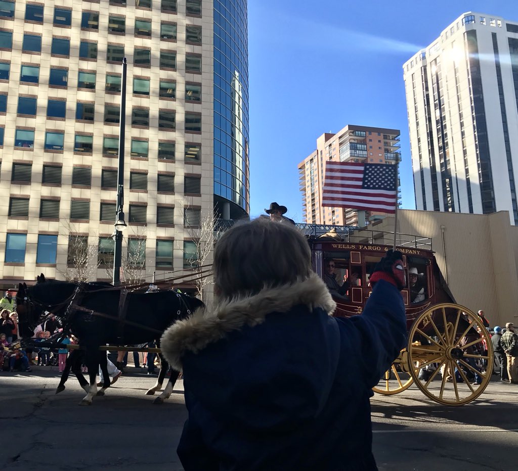 kiramullis's tweet photo. We always love the @WellsFargo stagecoach! #America #StockShowParade #Denver https://t.co/GZAStck2dz