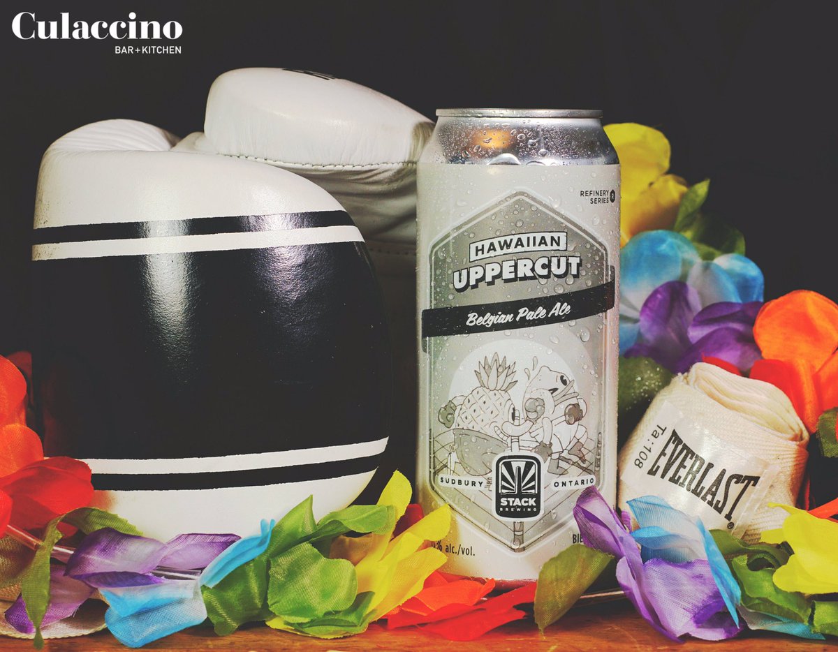 barculaccino's tweet photo. Escape the cold, grab your Lei and enjoy a Hawaiian Uppercut from @StackBrewing . This Belgian Pale Ale packs a strong hoppy punch with hints of Pineapple, Grapefruit and Lemon. 🌞🍍🍺
.
.
.
.
#culaccino #staycation #hawaiianuppercut #gastropub #downtown #stackbrewing #uppercut https://t.co/rkHvqZue0H