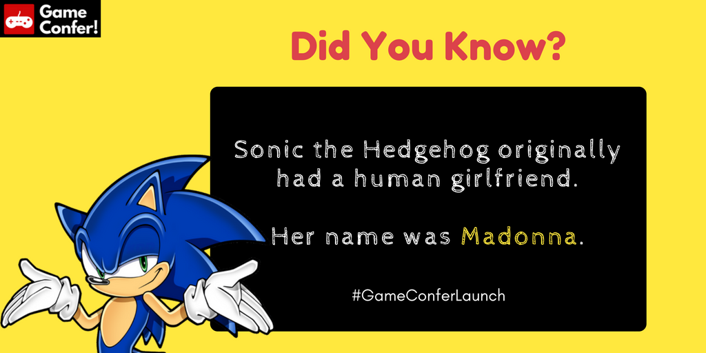 GameConfer's tweet photo. #NationalTriviaDay

#Sonic was gettin' busy 🤭

#GameConferLaunch #SonicTheHedgehog #RetroGaming #RetroGames #retrogamer #Madonna #Gaming #GameReadyEverywhere https://t.co/kEh5e70E1S