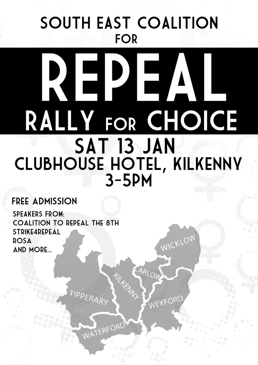 Carlow4Choice's tweet image. Stand with the South East and Unite for #Repeal! Meet campaigners from all over the South East and hear some great speakers! All Welcome ❤✊