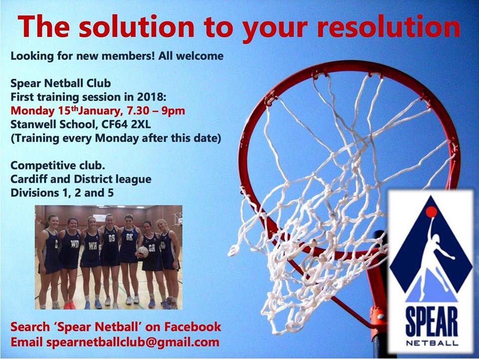 Happy new year! Join us in 2018 &amp; make netball your resolution #Cardiff #penarth plz RT!