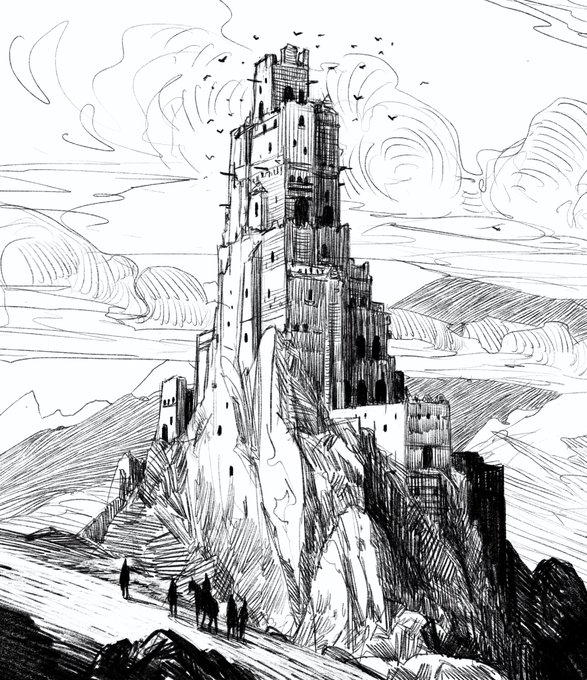Watch Towers #procreateApp #ipad #sketch #drawing #raphaellacosteart 