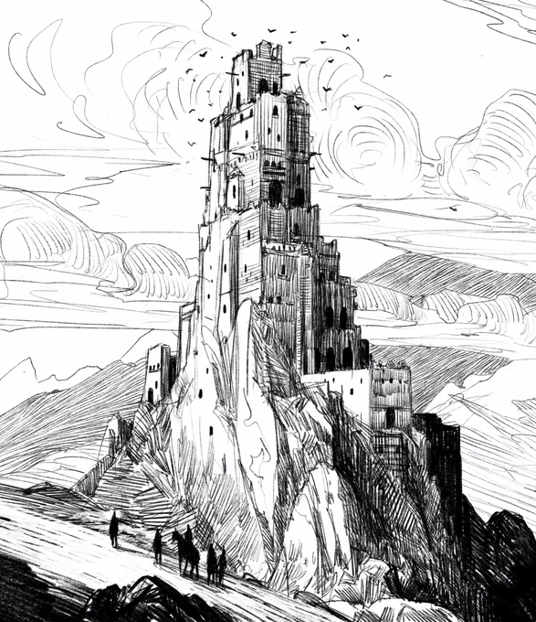 Watch Towers #procreateApp #ipad #sketch #drawing #raphaellacosteart 