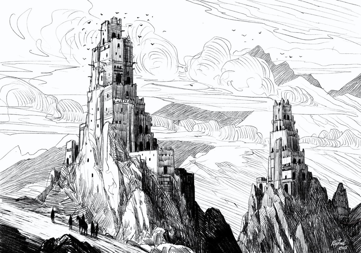 Watch Towers #procreateApp #ipad #sketch #drawing #raphaellacosteart 