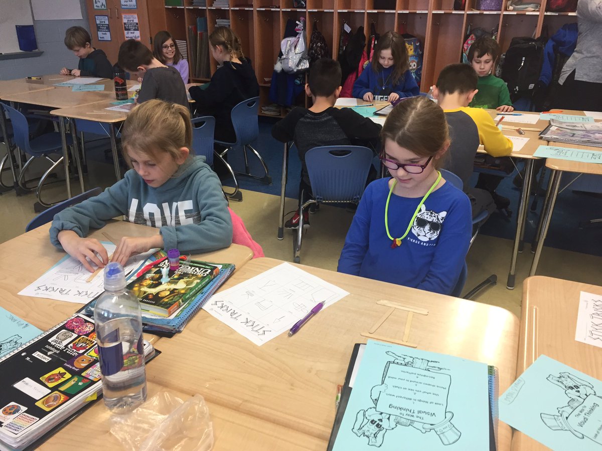 Using various "tools" to train our brains in visual thinking puzzles &amp; reflecting during 3rd Enrichment class! @WestClerGT @ameliatigers