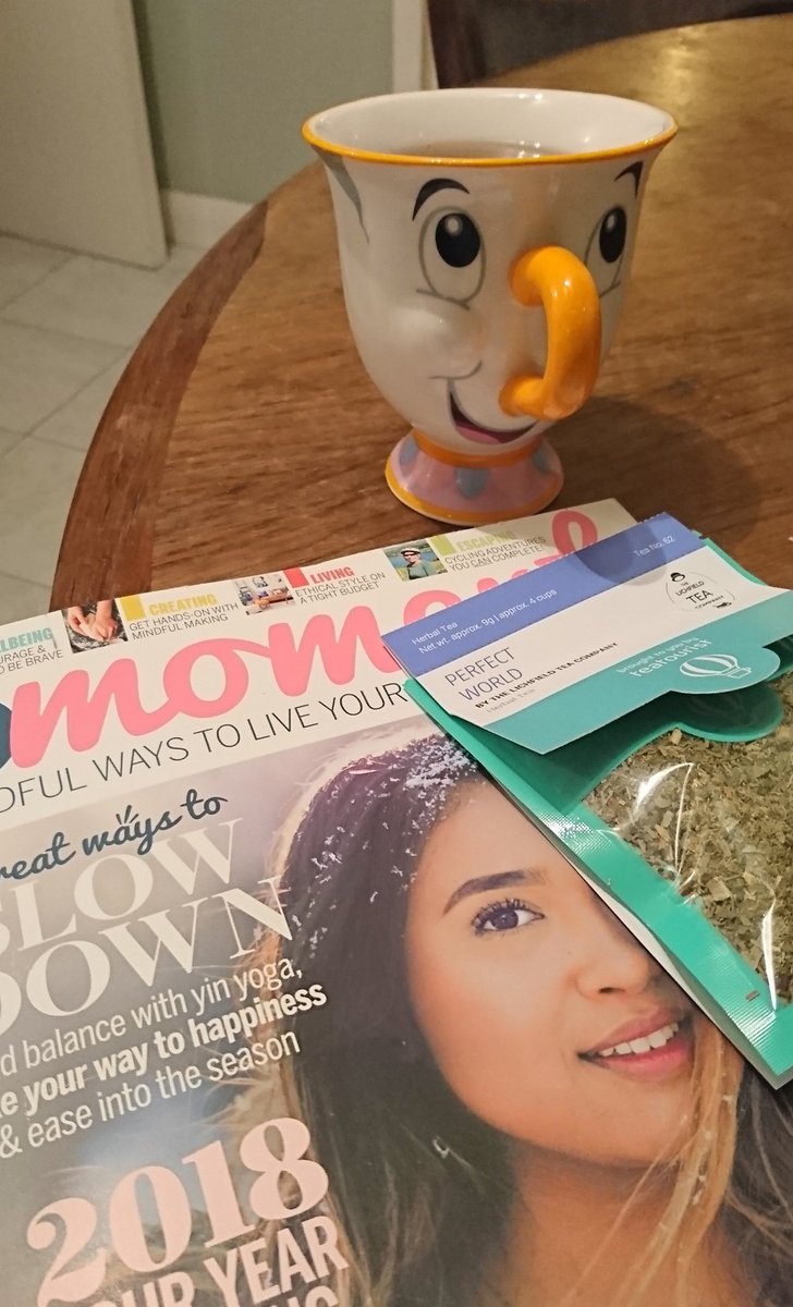 rachelteablog's tweet photo. Chip and I are relaxing with @inthemomentmag &amp; a cup of Perfect World tea from @Lichfield_Tea - a blast from the past from a 2017 @tea_tourist box #andrelax #welovetea #chipcup #perfectworld #inthemoment https://t.co/WR7ZhDfM4a