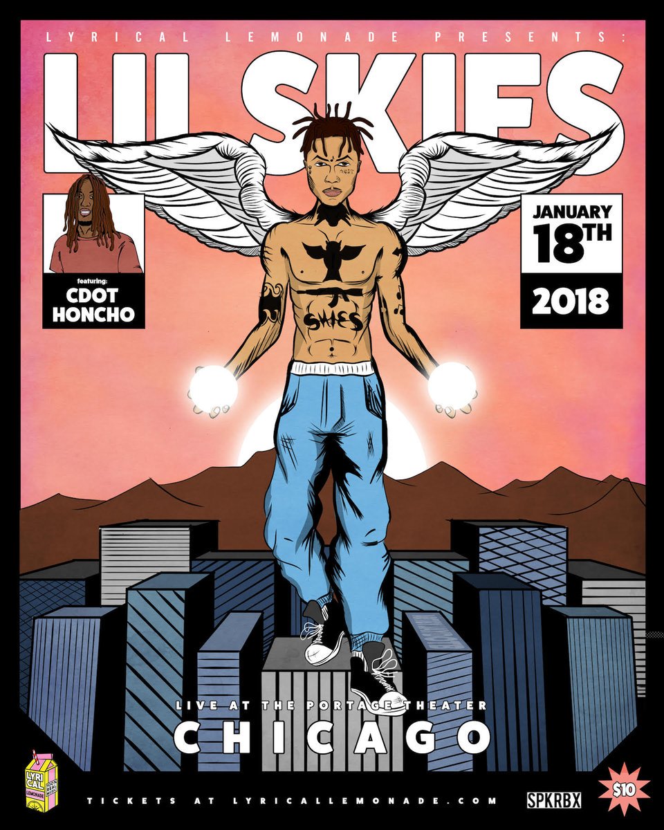 JUST ANNOUNCED #CHICAGO: <a href="/LilSkies/">Skies🖤🦋🖤</a> with <a href="/CdotHoncho/">Cdot Honcho</a> - Jan. 18th at <a href="/PortageTheater/">The Portage Theater</a> [All Ages]

<a href="/LyricaLemonade/">Lyrical Lemonade</a> Presents

thesedays.news/calendar/jan-1…