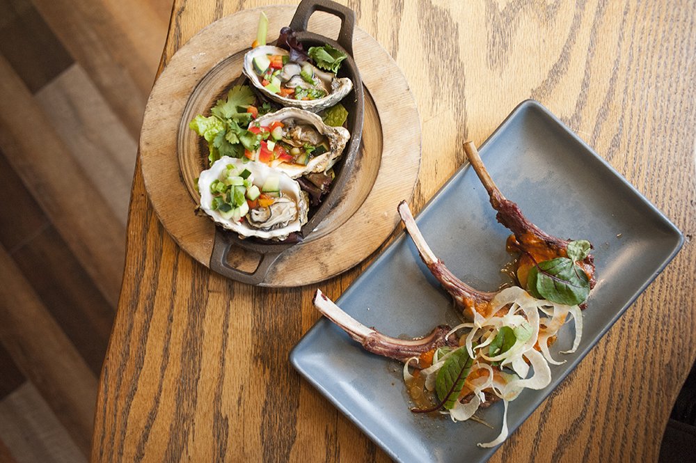 Midday snack time done right // BBQ Oysters &amp; Lamb Lollipops! #oysters #seafood #yummyfood #eeeeeats #danvilleca #lunch #foodie #chef #cooking #nomnomnom #ThursdayMotivation #ThursdayGroove #happyhour
