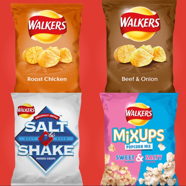 All of the pictured walkers brand crisps and stuff are vegan! 