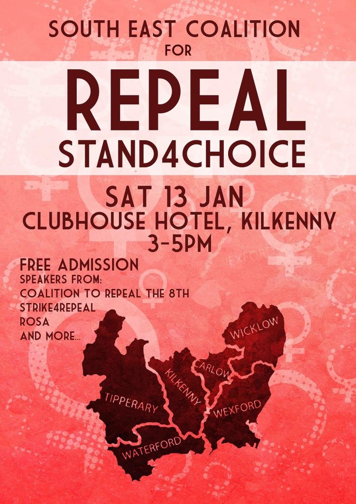 ProChoiceWX's tweet photo. Proud to be part of this group of activists, fighting for a fairer Ireland for pregnant people! Come join us in Kilkenny on Saturday 13th January from 3-5pm!
The South East is rising- Stand with us for choice! #stand4choice #resolvetorepeal #repealthe8th
https://t.co/JWPR3Z4DO9 https://t.co/HUEqWhPceu
