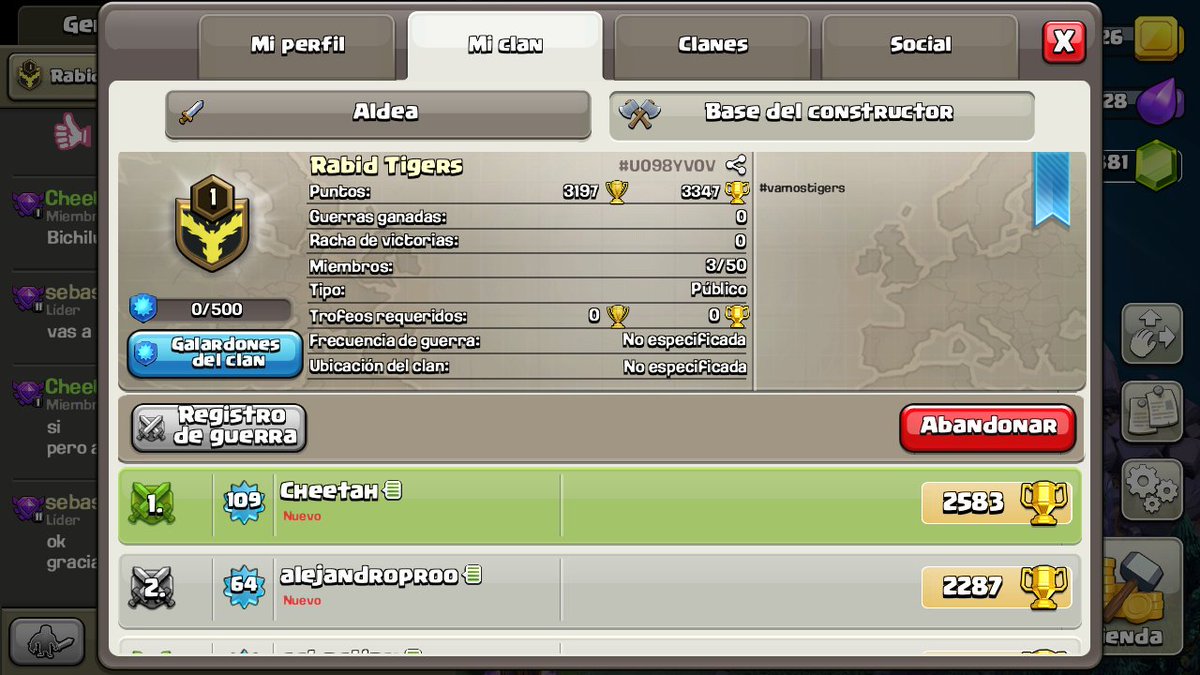 scoundrelSD's tweet photo. Vamos gente, que ya tenemos el clan de los #tigers en #CoC! Ya os podéis unir que no hay mínimo (de momento)! Ven a formar parte de este gran proyecto de los #RabidTigers!! #ClashOfClans #vamosTigers https://t.co/zy5WGejrNx