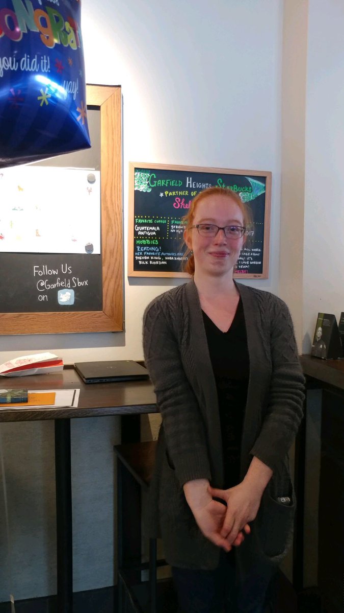GarfieldSBUX's tweet photo. Congrats to Shelby, our partner of the quarter! We surprised her at work earlier today. 😉😊 #tobeapartner #partnerofthequarter #potq https://t.co/2oWwsdyT5k