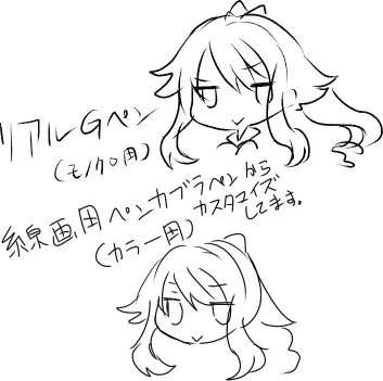 ペンを一本化しようかと思ってたんですが無理だと思ったのでカラーとモノクロ用はペン変えようと思っている。 