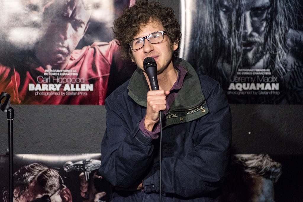 The very funny <a href="/FinalFanJesse7/">Jesse</a> on stage during the <a href="/ManamanaComedy/">Manamana</a> show <a href="/MeltdownComics/">Meltdown Comics</a> in 2017