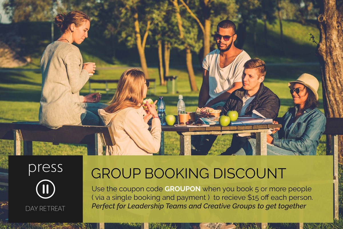 GoCampClayton's tweet photo. We are now offering Group Discounts to our Press Pause Day Retreats! Bring your whole team! #teamworkmakesthedreamwork 
https://t.co/r3bM2hHyrO https://t.co/55QLrE4Iey