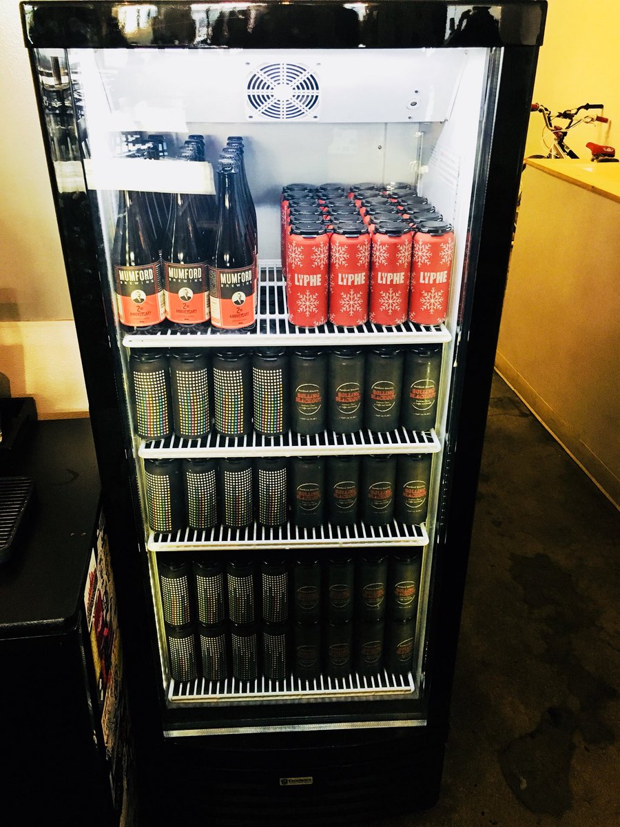MumfordBrewing's tweet photo. Fridge is stocked with cans. Tap room open 4-9 pm. Get some. #craftbeer #DTLA #noblizzardhere https://t.co/7vjt1j5MFQ