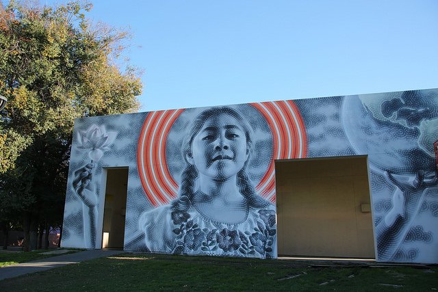 sjmusart's tweet photo. Stop by @PurpleMuseum to see the mural of hope in #DTSJ! 🌟 

#SophieCruz, @Empire7Studios, @MAC_ARTE, @knightfdn, @KickstarterArts https://t.co/ifpn2q5Mte