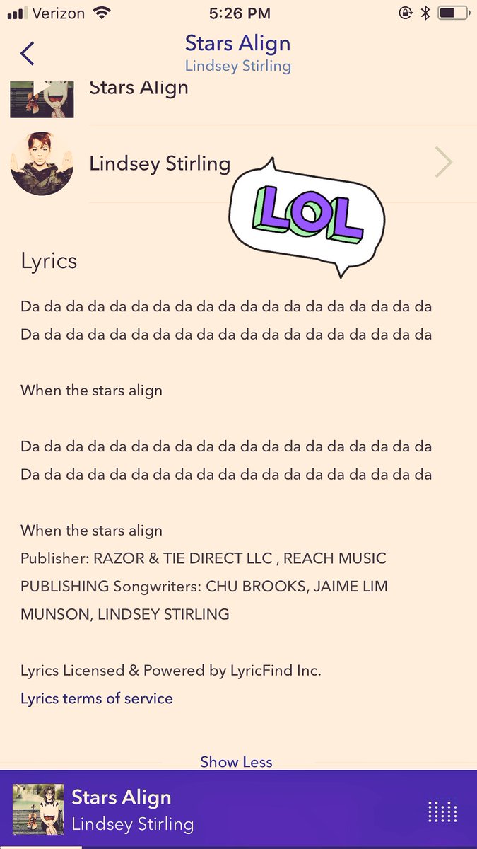 kneecole249's tweet photo. Lol pandora trying to be funny saying lyrics to this instramental piece is “da da da da da da” #wtf https://t.co/zokaPJcyke
