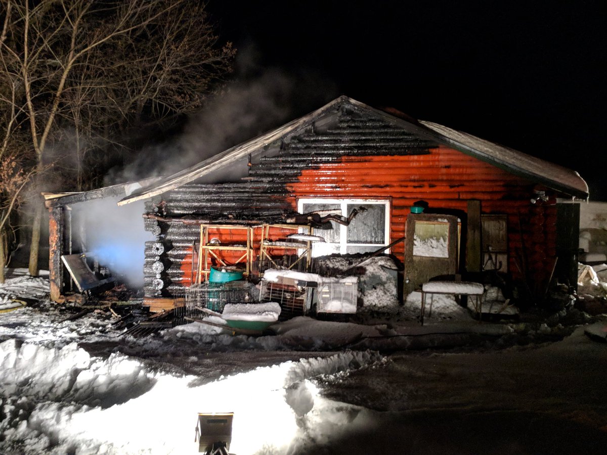 OFSFirePhoto's tweet photo. Ottawa firefighters have quickly brought a Working Fire under control at 1671 Dunning Road near Cumberland Village. Building is a unoccupied 30' x 40' cabin. No reported injuries. https://t.co/7YKaA9Am5I