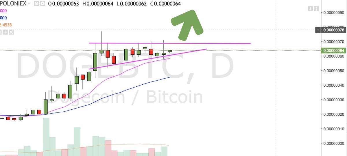 TrVon's tweet photo. $DOGE looks like its getting ready. It's been quiet for the past 2 weeks. https://t.co/BTWF9Rvo9v
