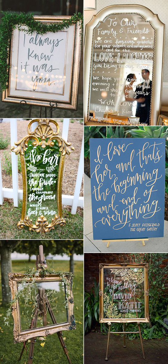 FianceeBodas's tweet photo. Los espejos usados a manera de pizarra dan un toque elegante y encantador a la decoración de bodas. https://t.co/gcDDZtHgkb