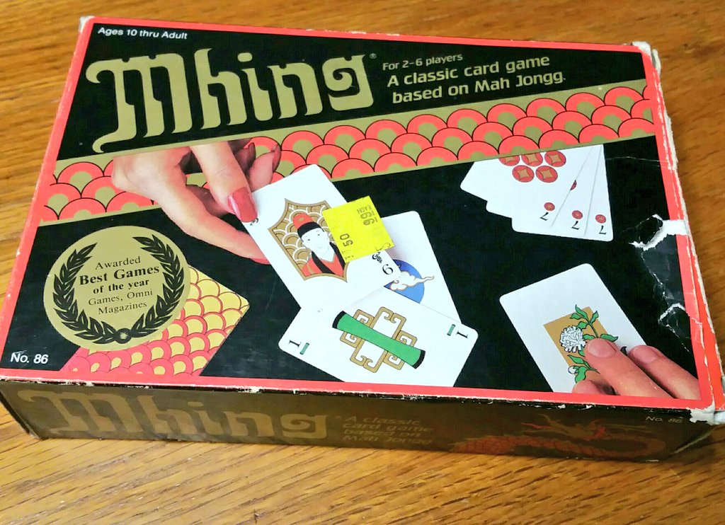 discountcompost's tweet photo. Picked up a $1 copy of #Mhing, a Mah Jongg rummy card game. Very cool and fun. More interesting than 2p straight rummy. https://t.co/p77SpsiFv0