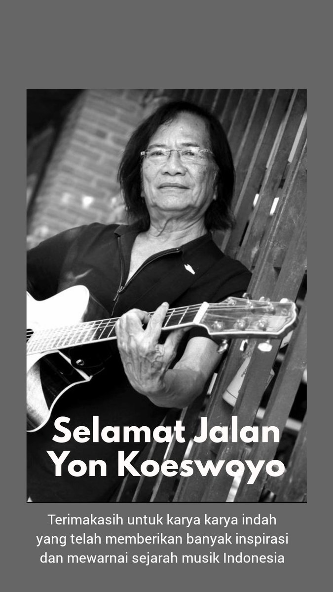 Selamat Jalan Yon Koeswoyo
Terimakasih atas inspirasinya bagi musik Indonesia
.
#RIPYonKoeswoyo
