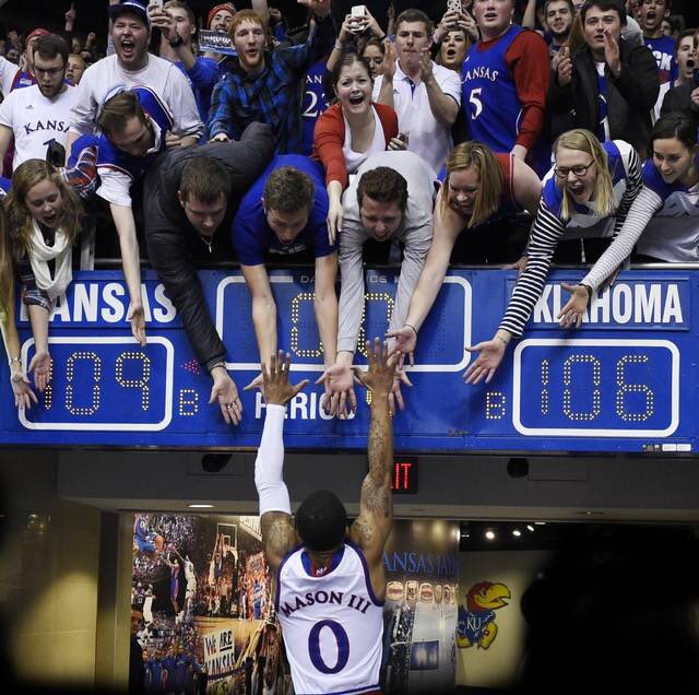 FansOfKU's tweet photo. Two years ago today, KU defeated Oklahoma 109-106 in triple overtime in one of the greatest college basketball games I have ever seen! https://t.co/GKNzgrALxI