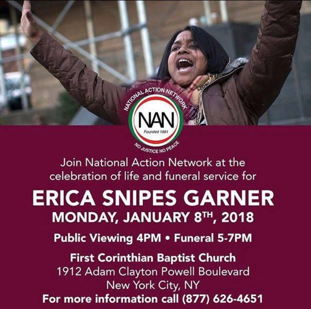 garner_way's tweet photo. Services for #EricaGarner will be held on Monday Jan 8th at First Corinthian Baptist Church. https://t.co/SaBa0k5WwQ