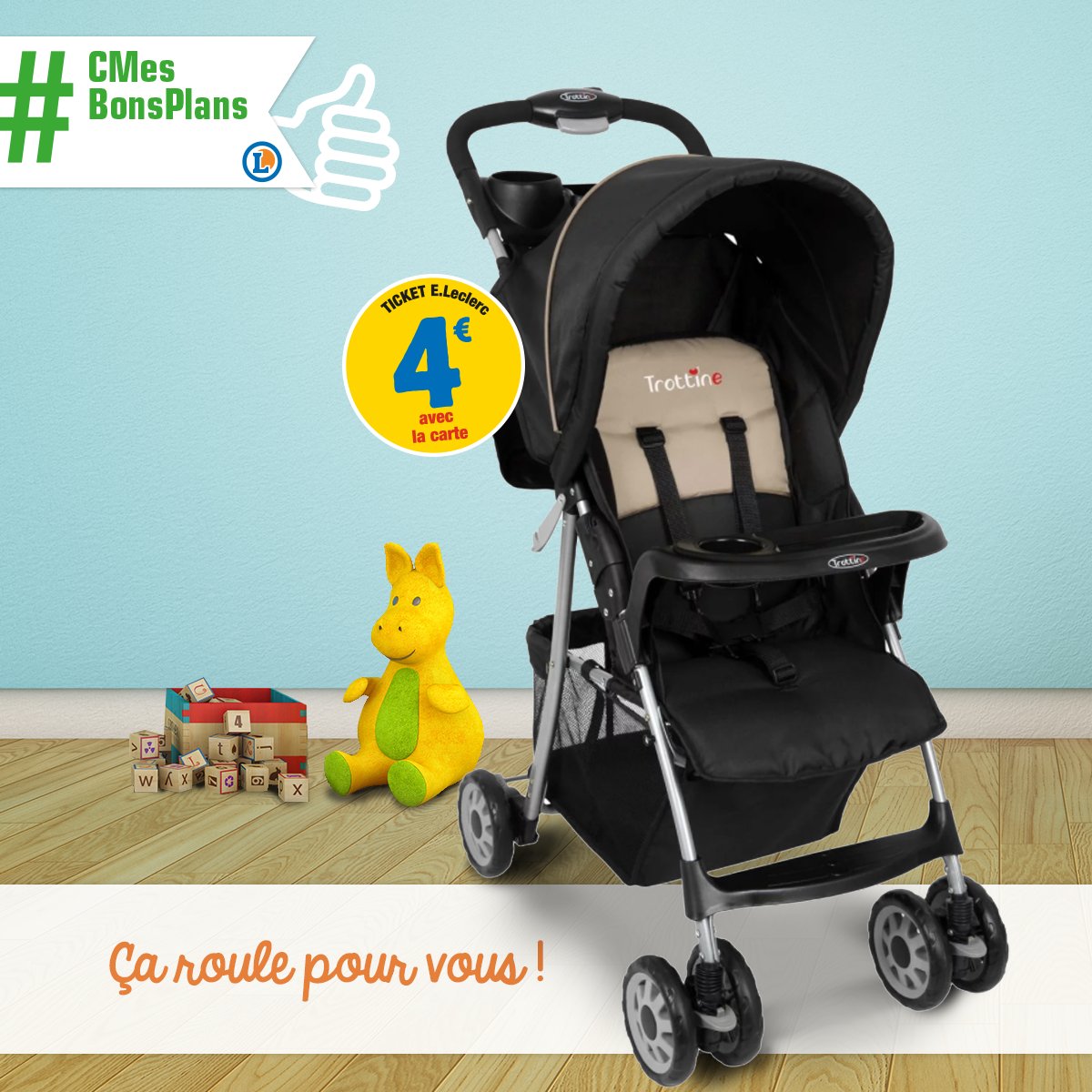 poussette double trottine leclerc