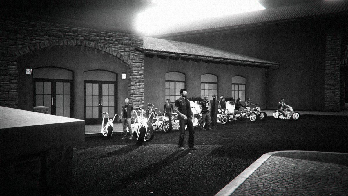 archangels_mc's tweet photo. Back after a long time... Few snaps from our last ride #archangels #elysianisland  #GTAOnline #GTAV #Snapmatic #lifeofbiker #formationride #Outlaws #blackandwhite https://t.co/pr4TDyXDGa
