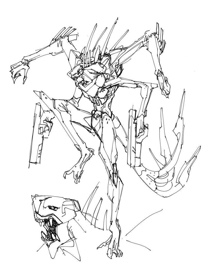 I am bein true to myself and redesigning all the monster robuts I made up in high school
