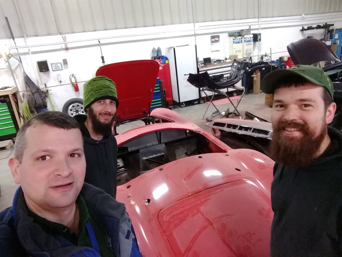 Stopped by @esyrchevy today to check in on our Cobra paint and bodywork and drop off stripe info

Thanks to Nick Bradt and David Hinman. Both are former students, now working in the Body Shop at @East Syracuse Chevrolet

'Ruby Red Metallic' with 'Moondust Silver Pearl' stripes.