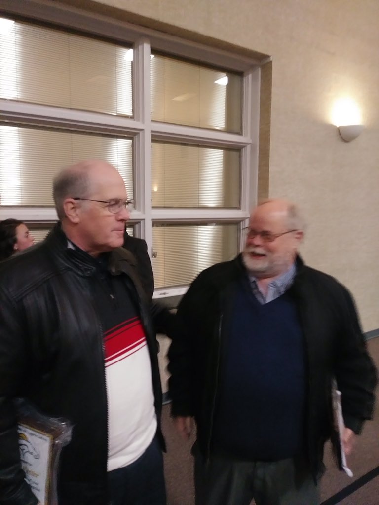 RobRuppe's tweet photo. Awesome night. 2 living legends honored @CrestAthletics football banquet. @starsptseditor and #andyfoster. Thank you gentlemen for your time and service. https://t.co/J2WFiCuaHw