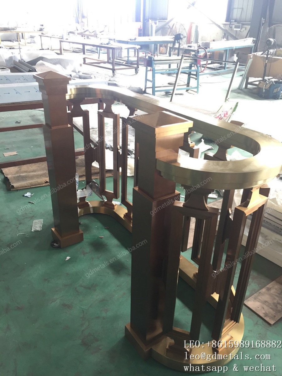 bryant_lithium's tweet image. Korea Paradise Casino Engineering, Hall Railing, Bronze Stainless Steel Hairline Finish