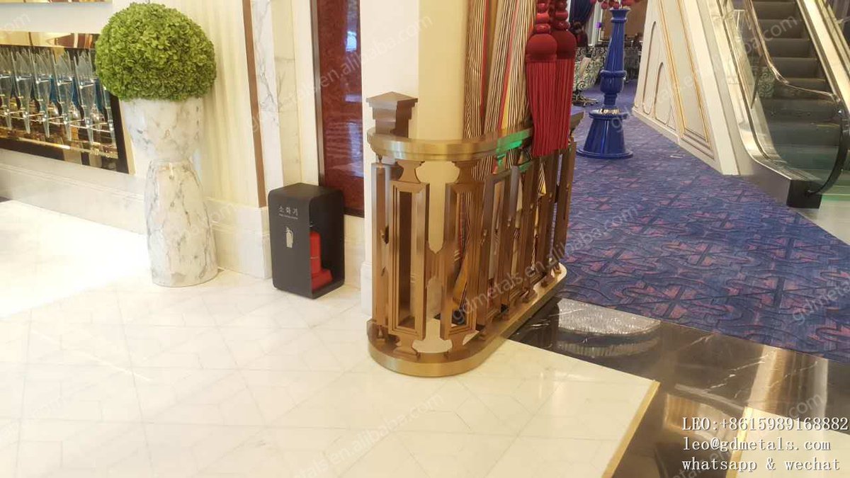 bryant_lithium's tweet image. Korea Paradise Casino Engineering, Hall Railing, Bronze Stainless Steel Hairline Finish