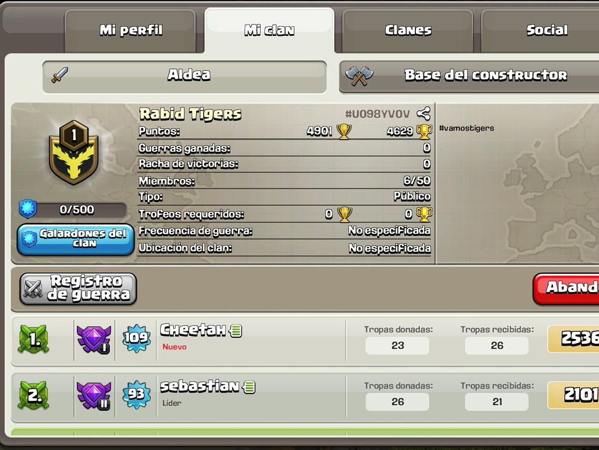 Emi_CR_'s tweet photo. #RabidTigers Ahora en #Coc . Únete al nuevo proyecto de los #Tigers abarcando todas las plataformas . 
#vamosTigers  / #ClashOfClans https://t.co/t7iIs7wpWu