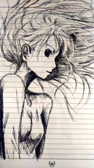 たぶん高校一年生の時の絵を奇跡的に見つけた…ジブリやら犬夜叉の弥勒様やら夏目友人帳やらの影響モロ受け 